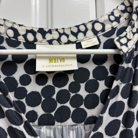 Anthropology Maeve Black and White Polka Dot Dress XL - Picture 2 of 5